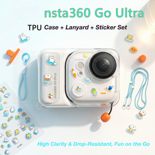 Capa Protetora Ultra Resistente para Insta360 Go em TPU com Dissipação de Calor, Anti-Queda, Tampa de Lente e Cordão