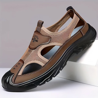 Novo modelo de sapatos masculinos de verão em malha respirável, muito adequados para dirigir, atividades ao ar livre e p