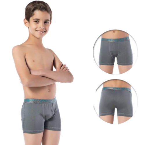KIT 3 CUECAS BOXER INFANTIL MICROFIBRA PREMIUM AJUSTE PERFEI