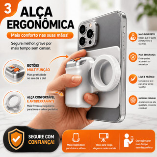 Suporte Celular MagSafe Controle Bluetooth E Pegada Ergonômica Magnético Estilo Câmera Auxílio Fotografia Grip Foto