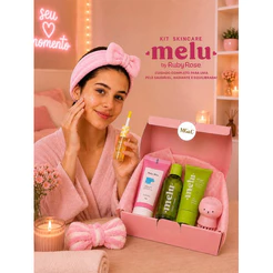 Kit Skincare Facial Melu - Ruby Rose, 6 itens -Spa Day, Teen/girls