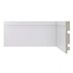 Kit 12m Linear Rodapé de Poliestireno Frisado 12CMX2,40m Branco Casa Grassi Branco Frisado