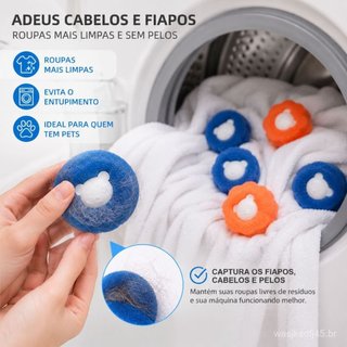 Bolas Tira Pelos Panda Para Máquina De Lavar Roupa Remove Pelos Fiapos Cabelos Reutilizável Duhome