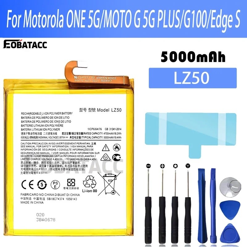 100 % Nova Bateria Original LZ50 Para Motorola ONE 5G/MOTO G 5G PLUS/G100/Edge S