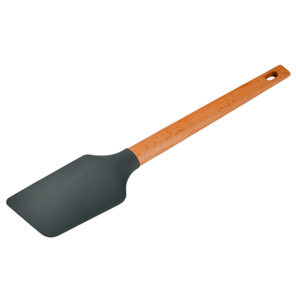 Espátula de Silicone com Cabo Madeira Ginger Cazza Cinza