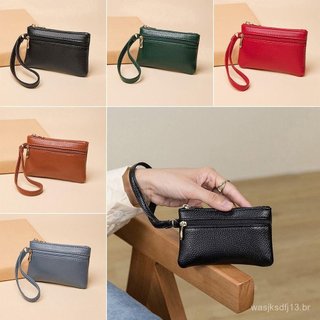 MIOSHOP Zero Carteira , Bolsa De Moedas De Cor Sólida À Prova D'água D'água , Moda Com Zíper Duplo PU Pacote