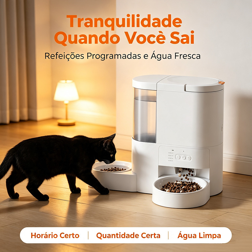 Newpet 2 em 1 Bebedouro Comedouro Pets Gatos Cachorros Automático cerâmica Agua Ração Alimentador