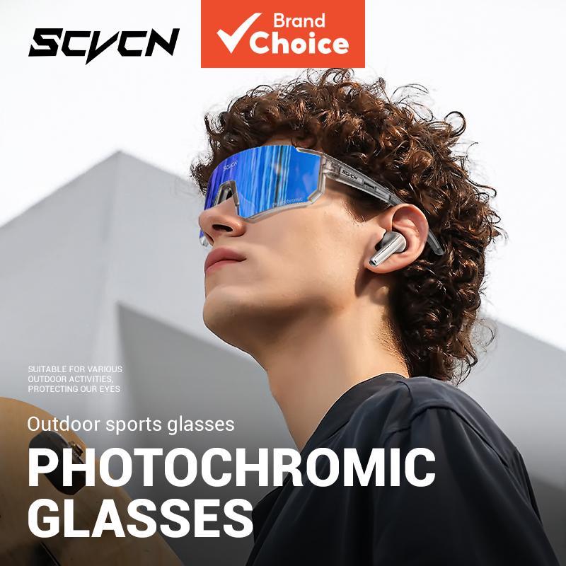 Óculos de ciclismo fotocromático Scvcn, óculos de sol para homens e mulheres, ideais para estrada, montanha e caminhadas
