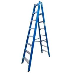 Escada de fibra de vidro 8 degraus 2,40 m americana dupla
