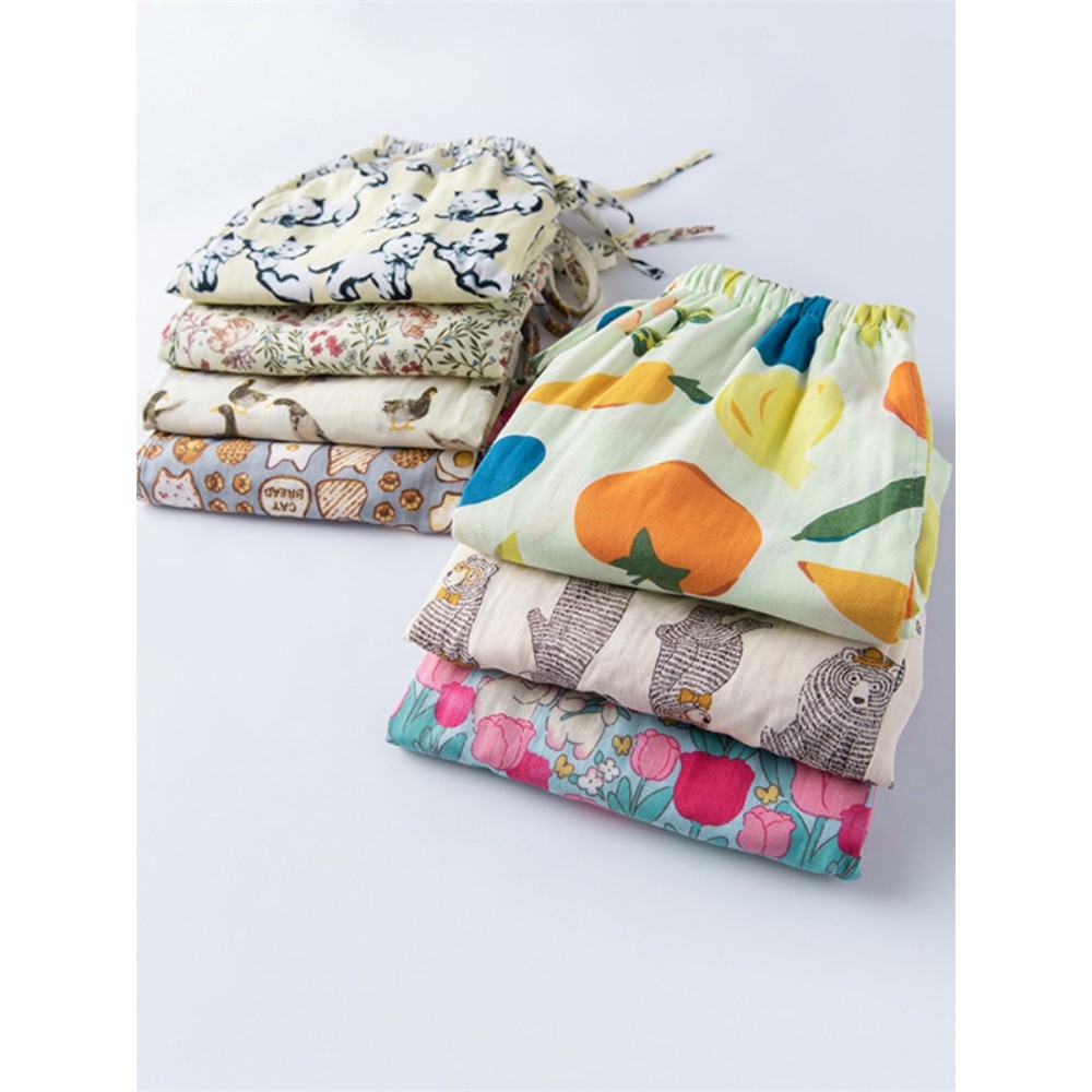 Shorts pequenos de fio de algodão fresco feminino verão puro algodão penteado dupla camada gaze algodão calças casuais p