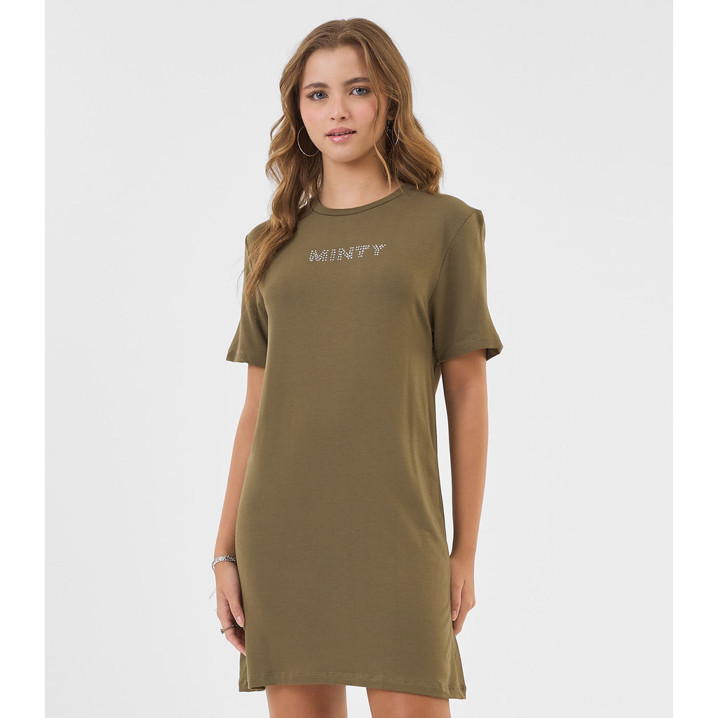 Vestido Juvenil Curto em Molecotton Minty Verde