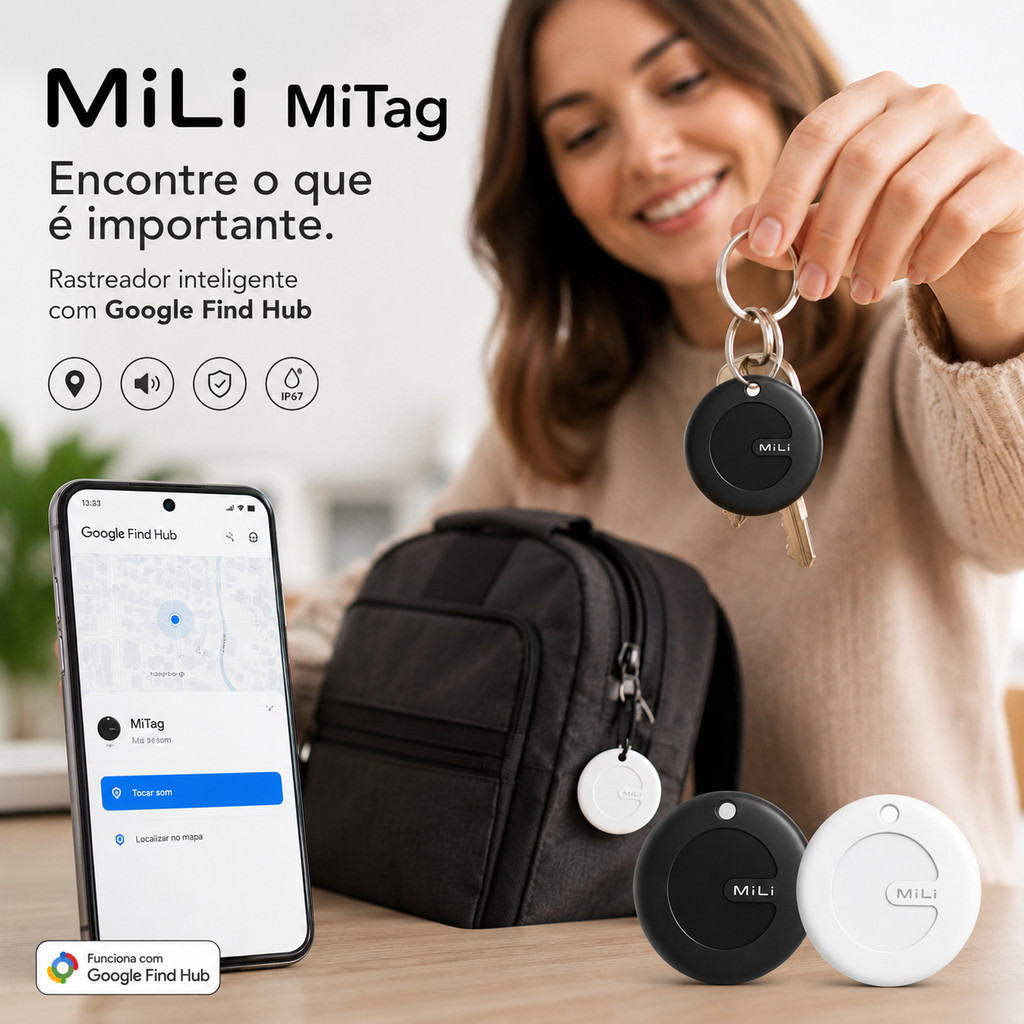 Rastreador MiLi MiTag Bluetooth 5.3 Android Google Find Hub IP67