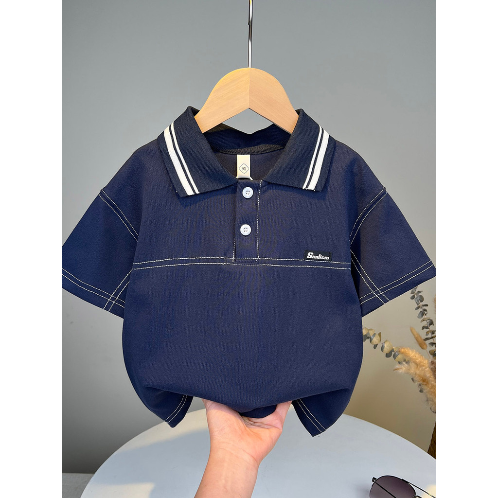 Verão crianças camiseta de manga curta meninos puro algodão polo camisa 2026 novo estilo estilo coreano bebê verão fino 
