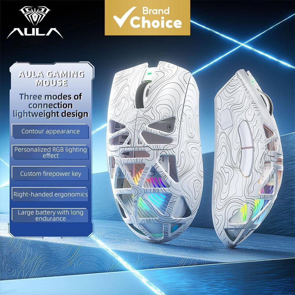 Mouse Gamer Sem Fio AULA SC620 67g Ultraleve Sensor PAW3311 12000 DPI Design Colmeia RGB Iluminação 1000Hz Taxa de