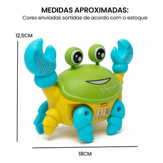 Caranguejo Fujão Brinquedo Eletrônico Anda Sozinho Luz E Som