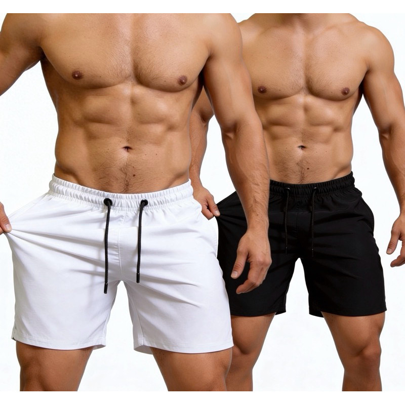 Kit 2 Shorts Masculino Tactel Elastano Secagem Rápida Praia Academia Confortável