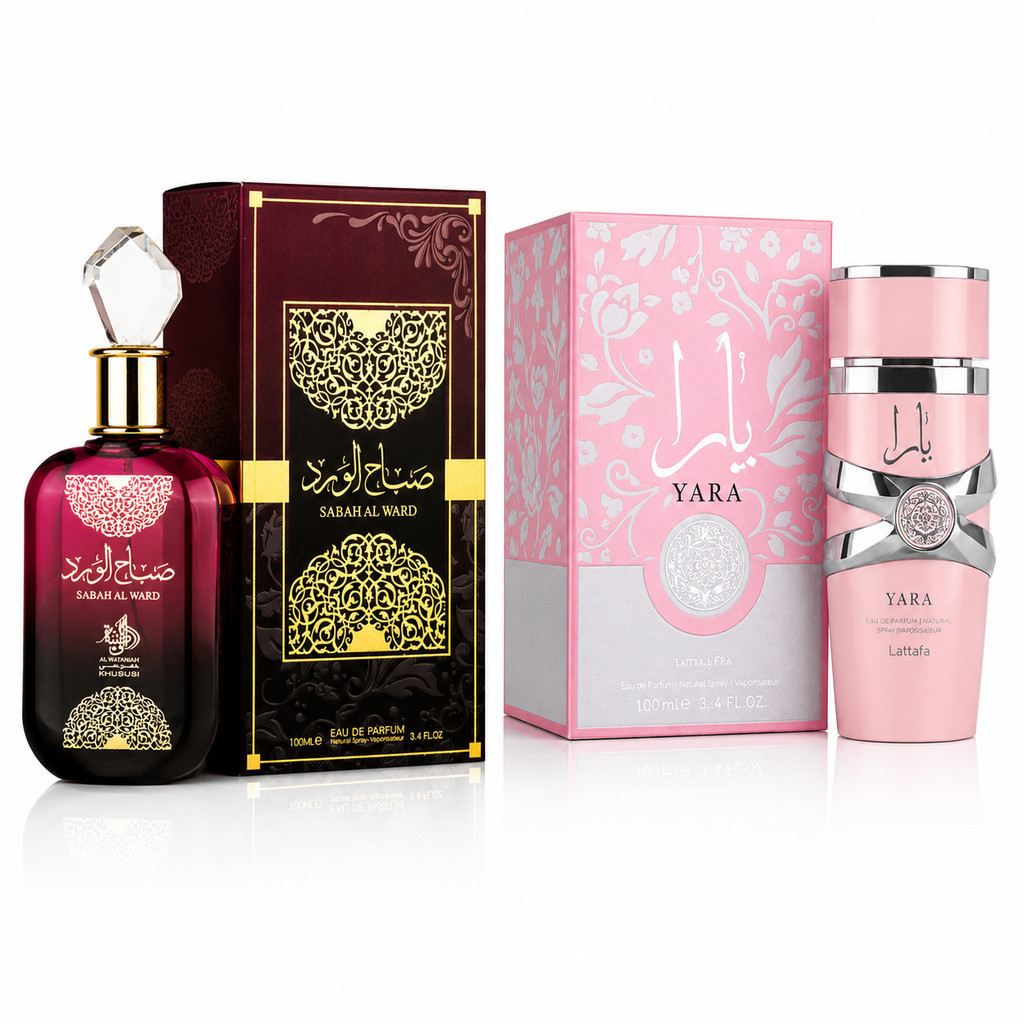 Coleção Árabe Yara Lattafa com Sabah Kit Completo de Fragrâncias Sofisticadas