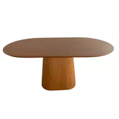 Mesa De Jantar Cone Retangular Arredondada 160x90cm Freijó