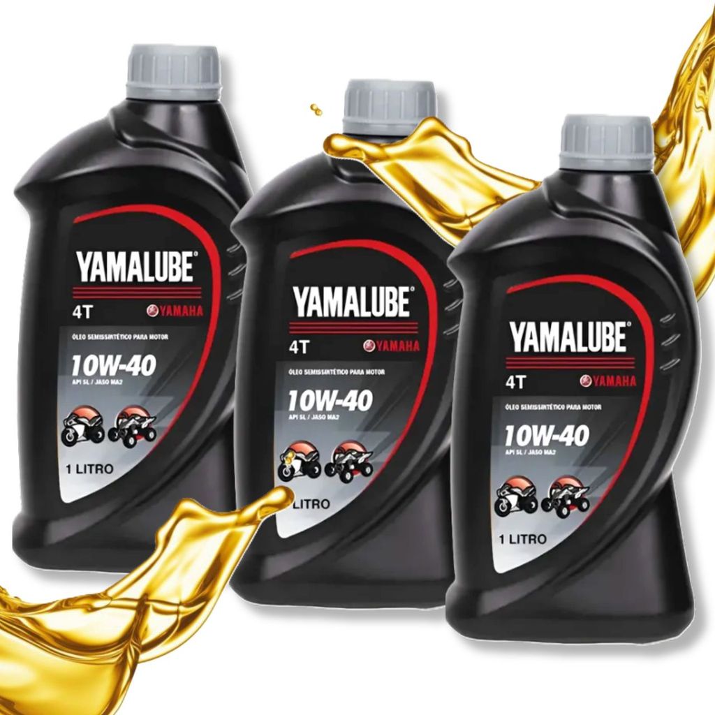 Kit Óleo Yamalube 10w40 Semi Sintético 4 Tempos 3 Litros