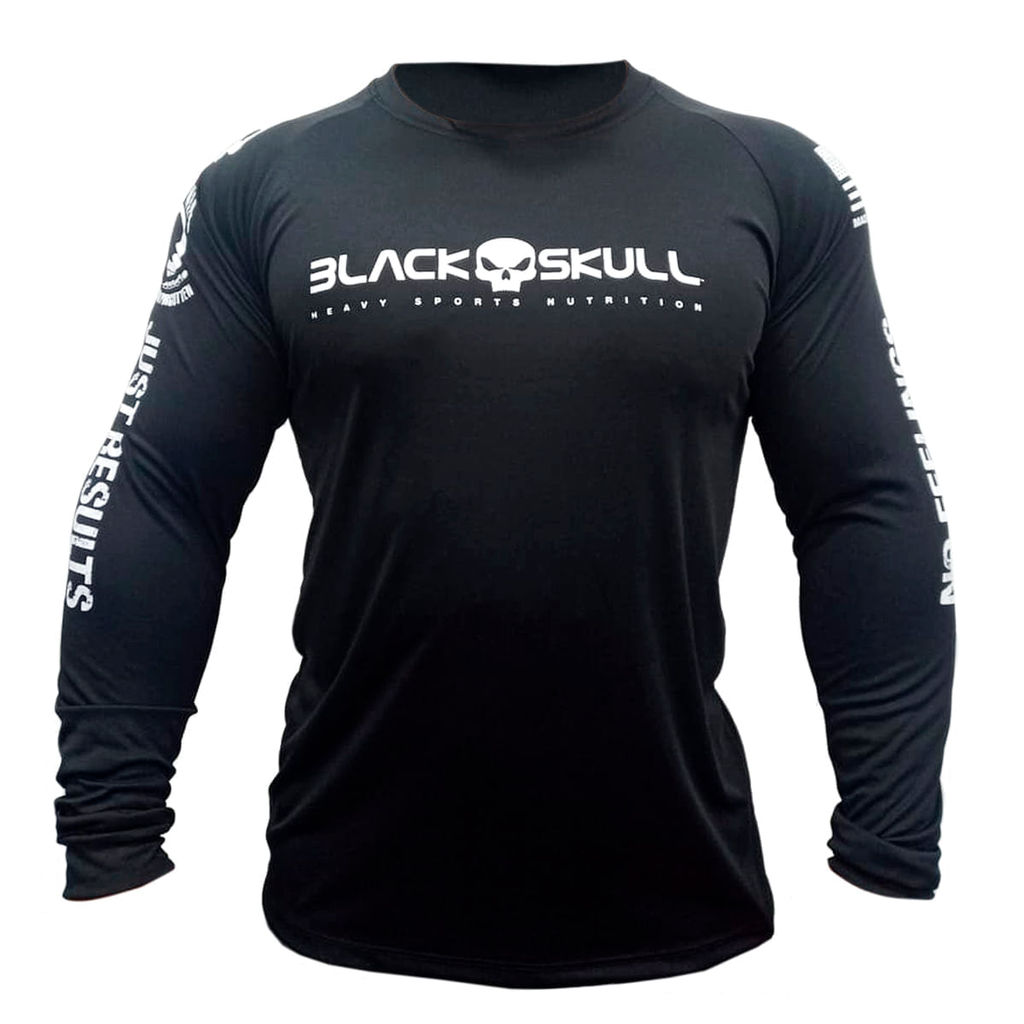 Camiseta Dry Fit Soldado BOPE Manga Longa Preta