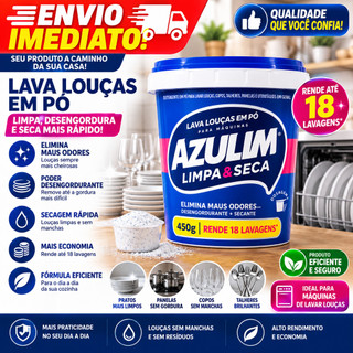 Sabão Lava Louças em Pó 450gr para Máquina - Com Secante e Controle de Odor - Limpeza Profunda