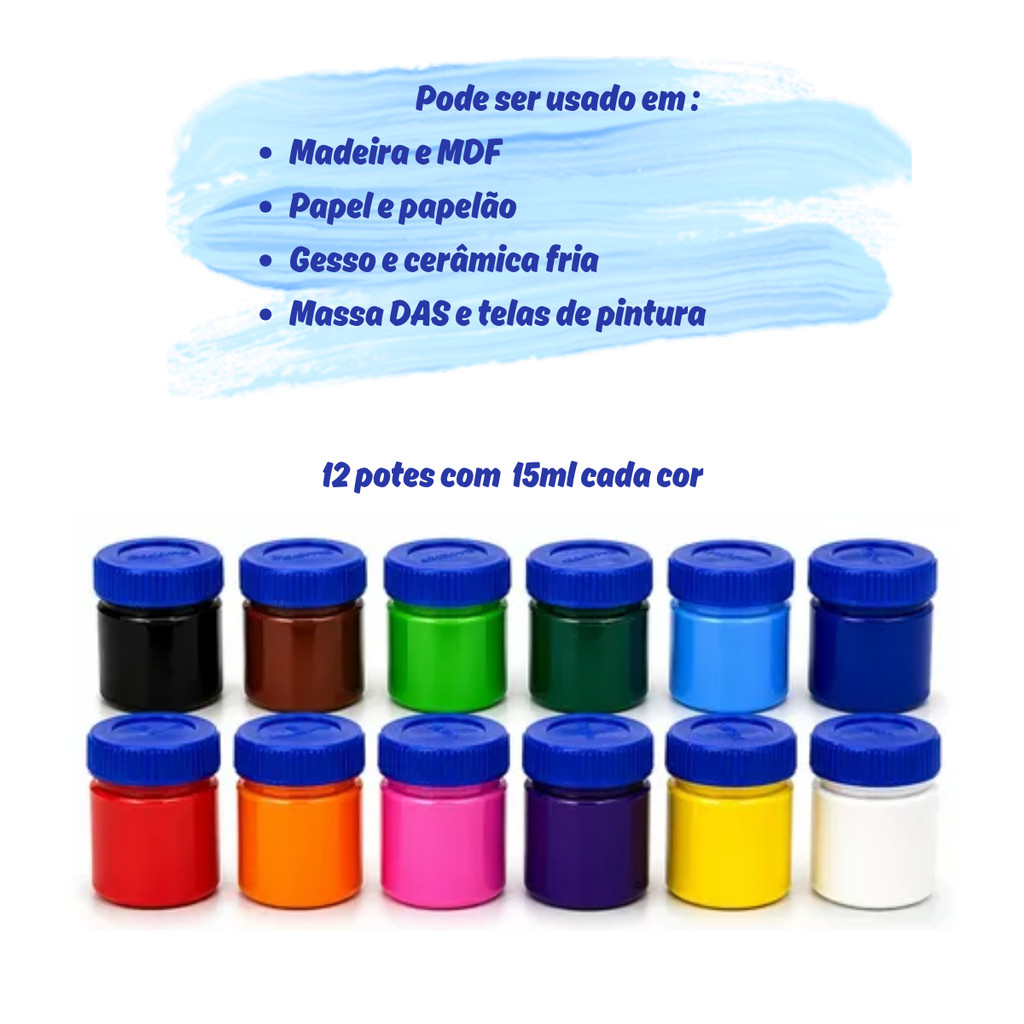 Tinta Acrilica 6/12 Cores 15Ml Cada Cor - GIOTTO — imagem 2 de 2