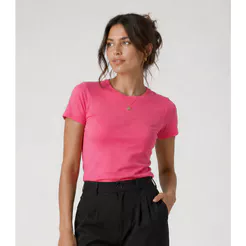 Blusa Feminina Básica Algodão Infinita Cor Rosa