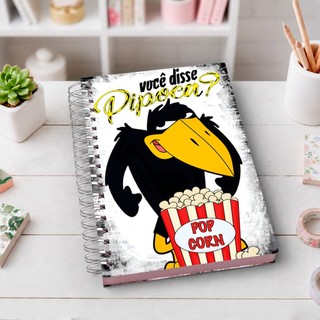 Caderno A5 Você disse Pipoca | Capa Dura Premium | Wire-O | 80 Folhas | Nostalgia Estudos