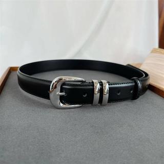 Novo estilo High-End sentimento feminino fivela de prata cinto Casual All-Match cinto de couro de duas camadas combinand