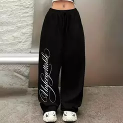 Calça Wed Leg Moletom Baddy Streetwear Unforgettable Tendência Y2k Confortável Algodão Premium Unissex Inesquecível