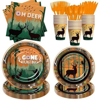 Talheres De Decoração De Festa Camuflada De Caça Para Chá De Bebê De Aniversário