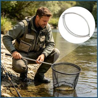 Quadro De Rede De Pouso De Peixes Dobrável Universal Aço Inoxidável Trem De Pesca Anel Para Pescador Ao Ar Livre Lago xu