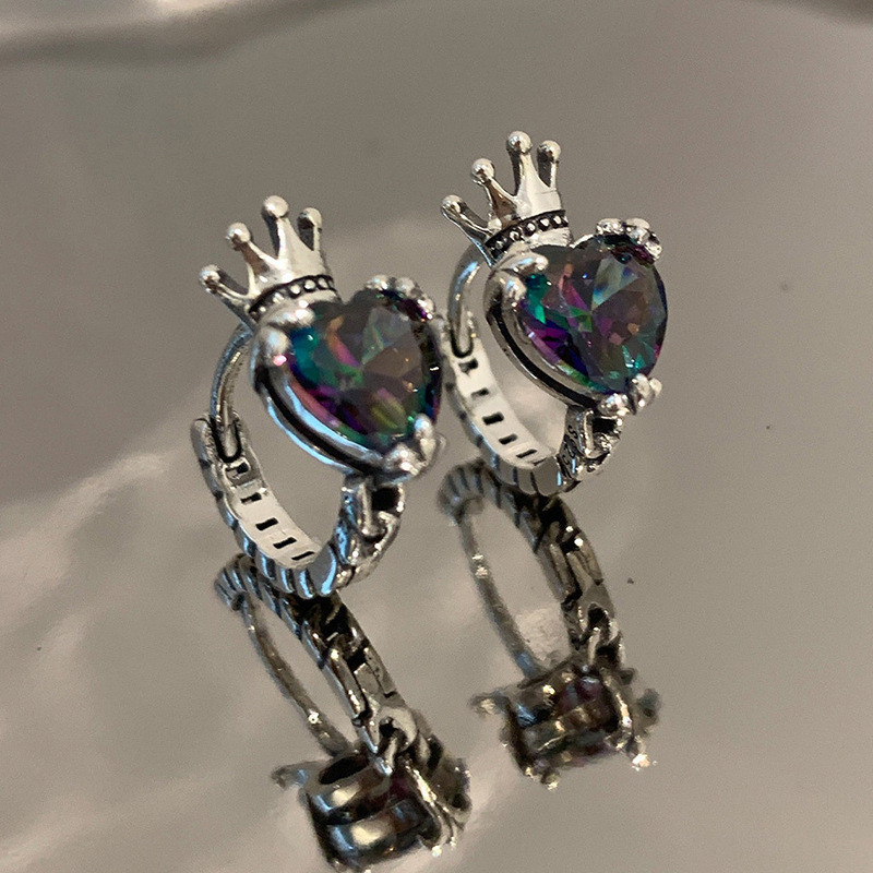 S925 prata esterlina amor coração zircão brincos simples moda jóias senhoras presente