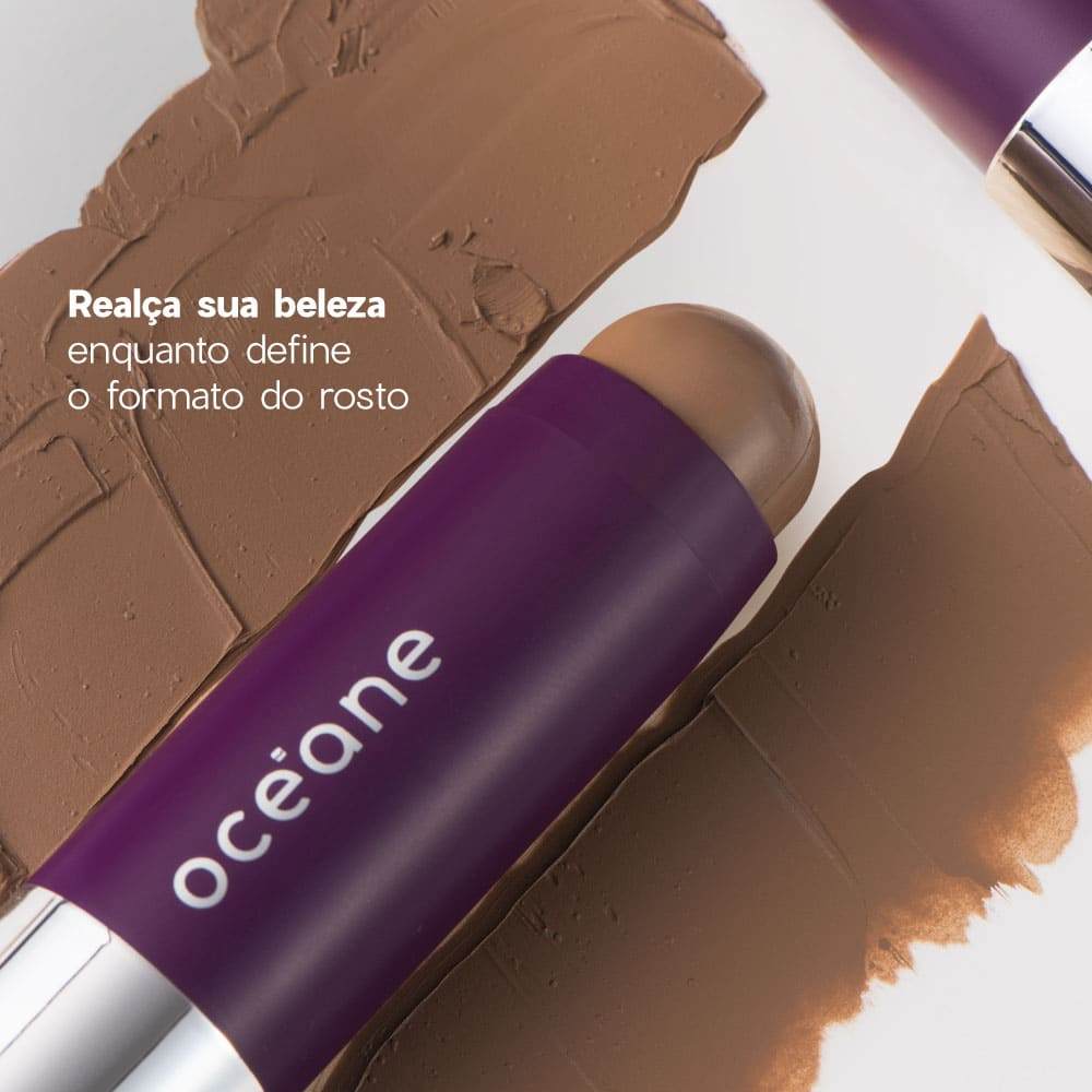 Contorno em Bastão Marrom Médio - Contour Stick Caramel Océane Purple 6g · foto 2