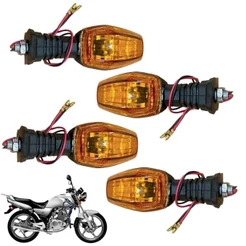 2 Pares Pisca Seta Modelo Suzuki Yes 125 Cor Laranja Ambar Com Lâmpada