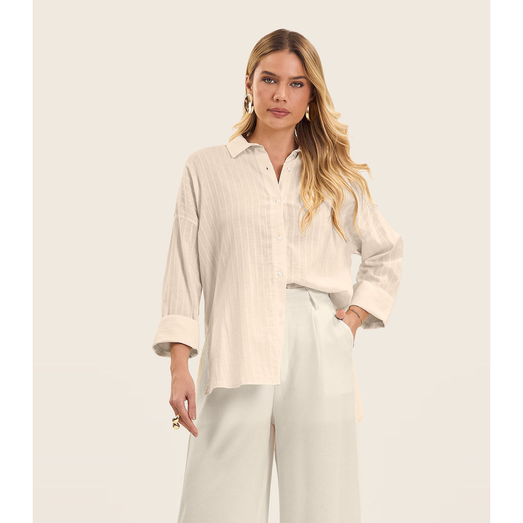 Camisa Feminina Manga Longa Endless Bege