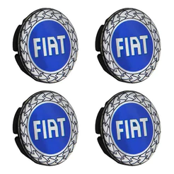 Kit 4 Calotinhas Centro Miolo Calota Azul Fiat Mobi Argo