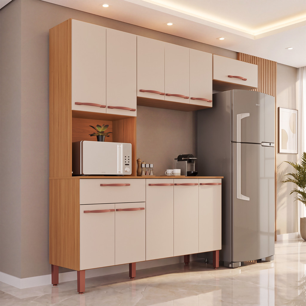 Cozinha Modulada Barcelona 100% MDF Móveis Home | 11 Portas + 1 Gaveta