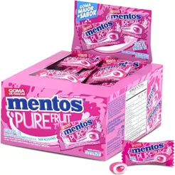 Chiclete Mentos Pure Fruit Monopeça Sem Açúcar 60 unidades Sabor: Tutti Frutti
