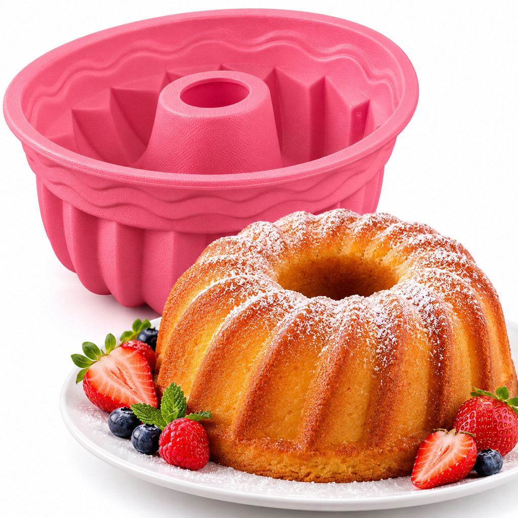 Assadeira De Silicone Forma Antiaderente Para Bolo Pudim Torta Mousse Sobremesas Forno Air Fryer