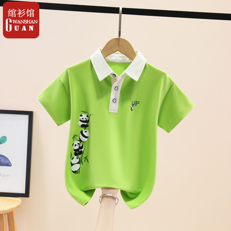 Verão novo estilo meninos camisetas de manga curta meninos meninas 2024 novo estilo puro algodão polo camisas crianças h