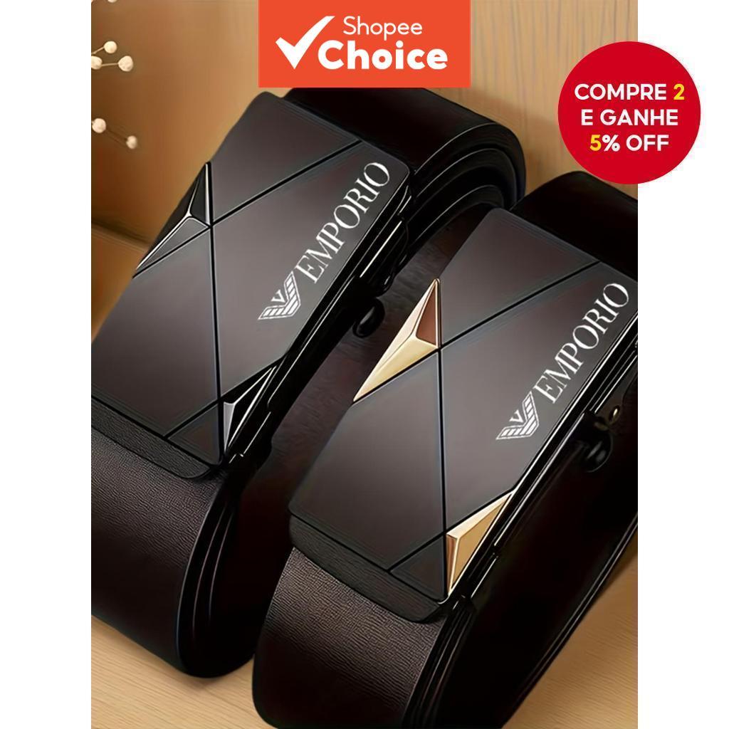 Cinto Automático Masculino Com Fivela De Catraca Pulseira De Couro Durável Ajuste De Uma Mão Acessório De Moda Casua