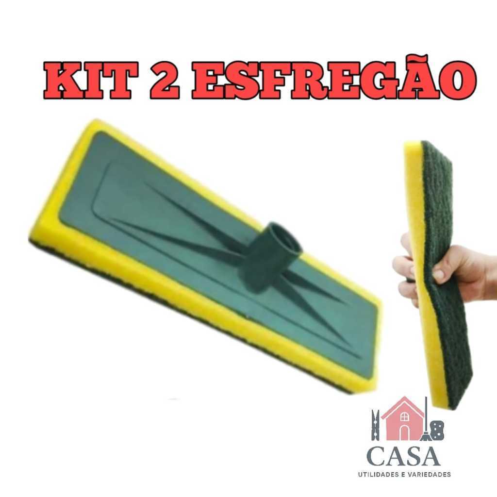 kit 2 Rodo lava azulejo esfregão rodo abrasivo esponja piso casa esfregao  limpeza pesada esfregões limpa chão manual