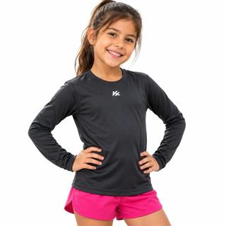 Camiseta infantil Kanxa UV50+ manga longa compressão em poliamida e elastano proteção bacteriostática - chumbo