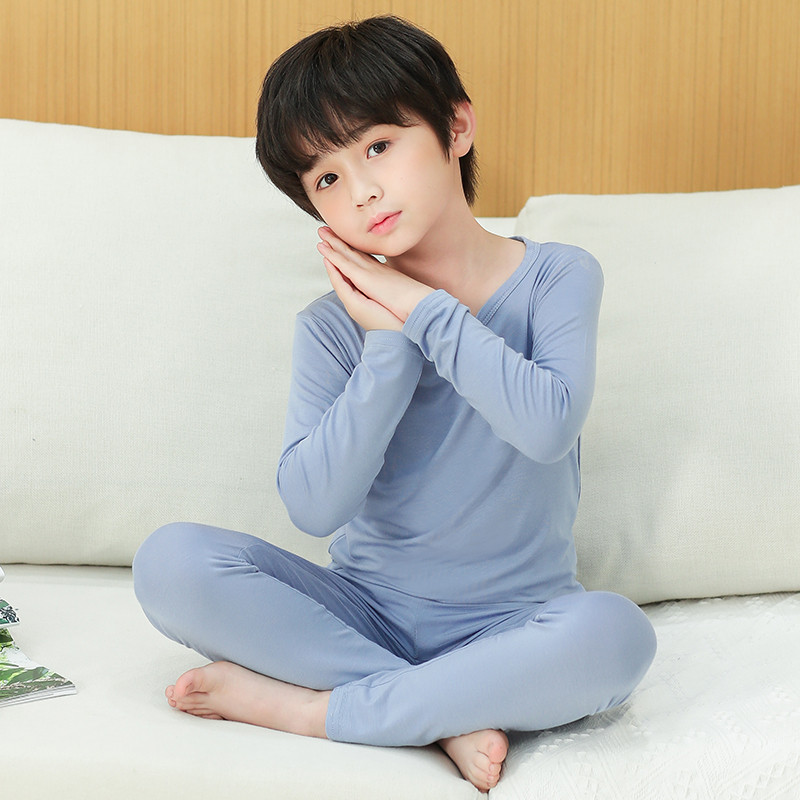 Meninos primavera outono conjunto de roupa interior crianças Modal outono roupas calças compridas grandes crianças finas
