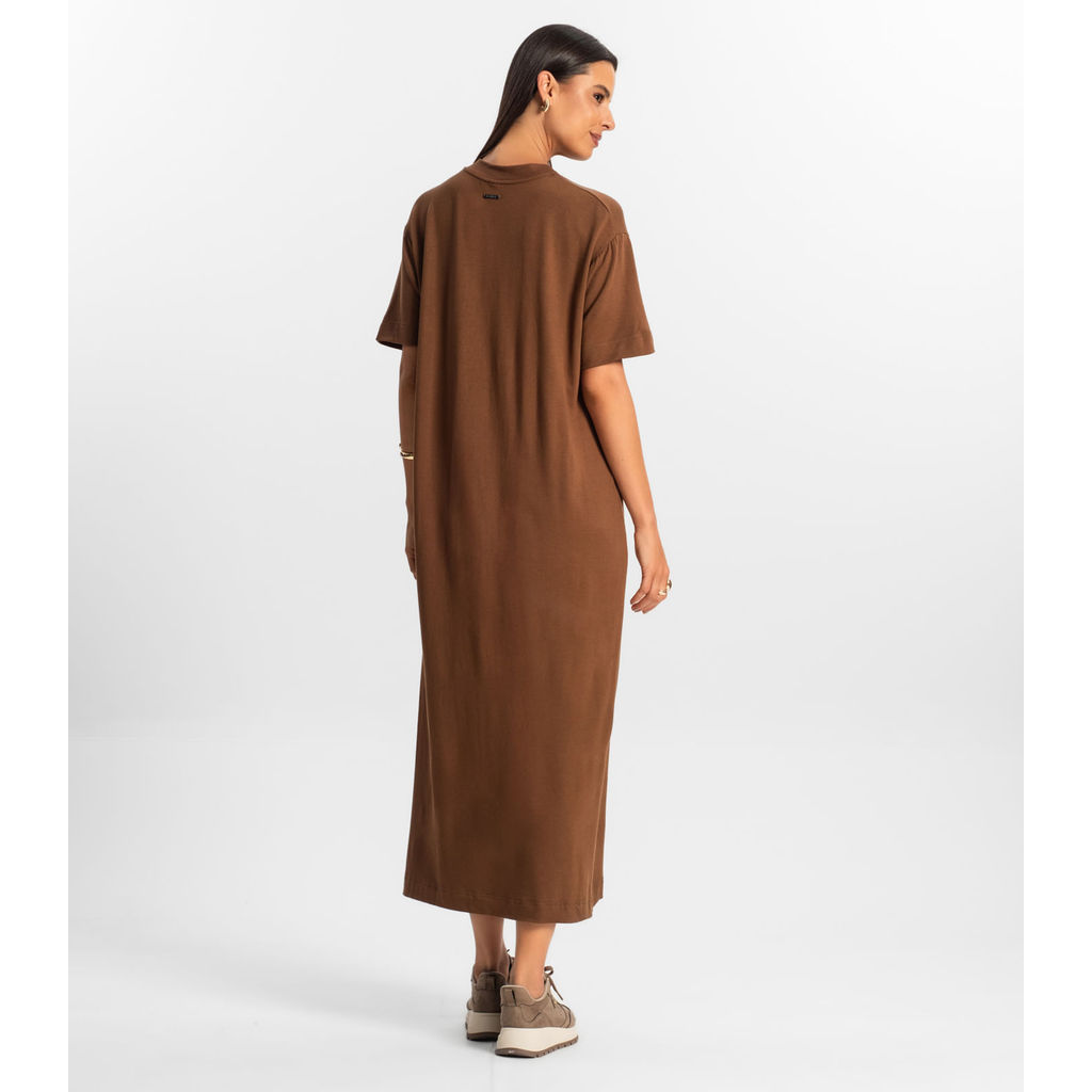 Vestido Midi Feminino Rovitex Marrom · foto 2