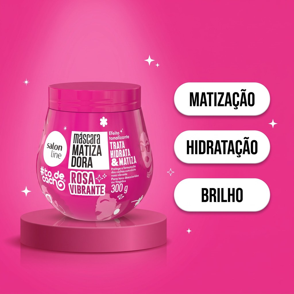 Máscara Matizadora #todecacho Rosa Vibrante 300g — imagem 2 de 2