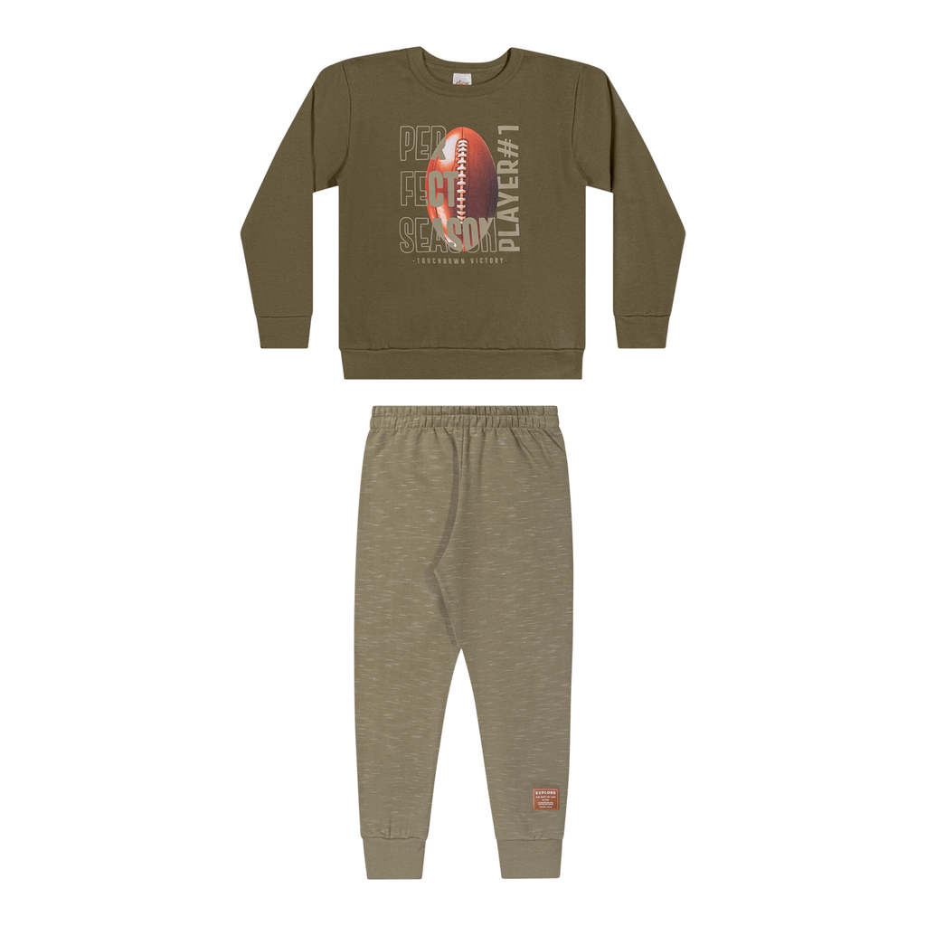 Conjunto Longo Infantil Menino Football Elian Verde