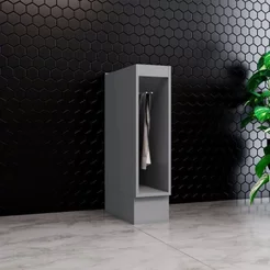 Balcão Porta Toalha para Cozinha 20cm Emily Espresso Móveis Cinza Cinza