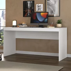 Escrivaninha Mesa Escritório Home Office 150cm Branca e Branca Branco/Branco